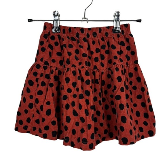 Hanna Andersson Corduroy Polka Dot Brown Tiered Skirt SZ US 5 - Picture 1 of 5
